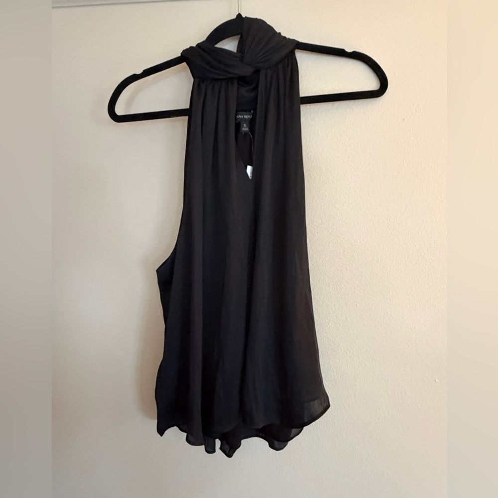 NWT Banana Republic Black Halter Neck Blouse